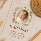 Minimalistische Akrylic Taufe Einladung mit Foto