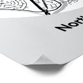 Minimalistische Alice Springs Modern White Black M Poster (Ecke)