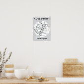 Minimalistische Alice Springs Modern White Black M Poster (Küche)