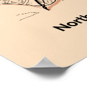 Minimalistische Alice Springs Orange Black Map Poster (Ecke)