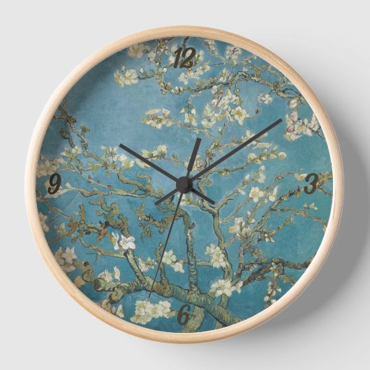 Minimalistische Almond-Blüte von Vincent van Gogh Uhr (Vorderseite)