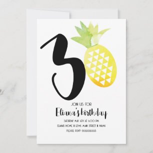 Minimalistische Aloha Hawaii Luau 30. Geburtstagsf Einladung