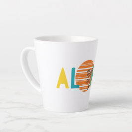 Minimalistische "Aloha" Sonnenuntergang und Palmen Milchtasse