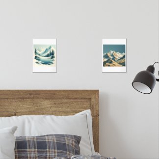Minimalistische Alpenlandschaft - Ruhe und Natur Bilderwand Sets