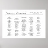 Minimalistische alphabetische Hochzeitstabelle Poster (Vorne)