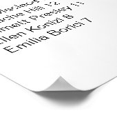 Minimalistische Alphabetische Hochzeitstabelle Poster (Ecke)