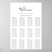 Minimalistische Alphabetische Hochzeitstabelle Poster (Vorne)
