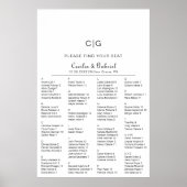 Minimalistische Alphabetische Hochzeitstabelle Poster (Vorne)