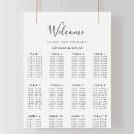 Minimalistische Alphabetische Hochzeitstabelle Poster