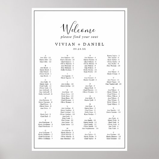 Minimalistische Alphabetisierungsdiagramme Poster (Vorne)