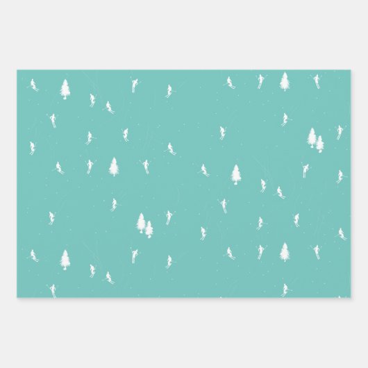 Minimalistische Alpinisten Skifahren Geschenkpapier Set (Vorderseite 3)