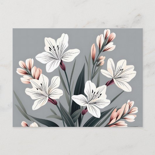 Minimalistische Alstroemeria Postkarte (Vorderseite)