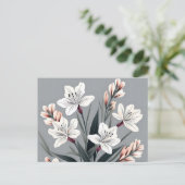 Minimalistische Alstroemeria Postkarte (Stehend Vorderseite)