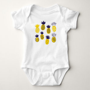 Minimalistische Ananas, buntes abstraktes Design. Baby Strampler