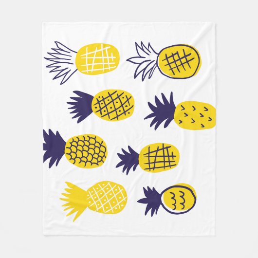 Minimalistische Ananas, buntes abstraktes Design. Fleecedecke (Vorderseite)