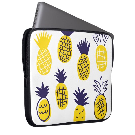 Minimalistische Ananas, buntes abstraktes Design. Laptopschutzhülle (Vorne Rechts)