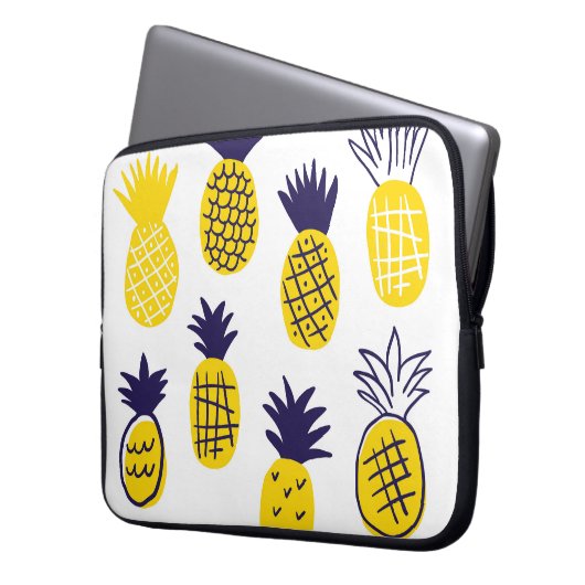Minimalistische Ananas, buntes abstraktes Design. Laptopschutzhülle (Vorderseite Links)