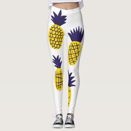Minimalistische Ananas, buntes abstraktes Design. Leggings (Vorderseite)