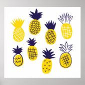 Minimalistische Ananas, buntes abstraktes Design. Poster (Vorne)