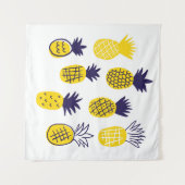 Minimalistische Ananas, buntes abstraktes Design. Wandteppich (Vorderseite (Horizontal))