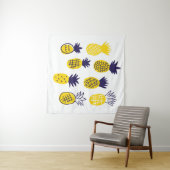 Minimalistische Ananas, buntes abstraktes Design. Wandteppich (Beispiel (Horizontal))