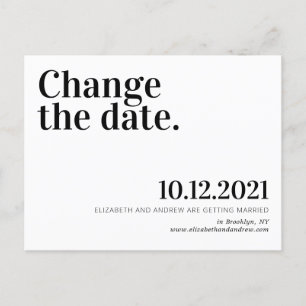 Minimalistische Änderung des Datums Hochzeit Versc Ankündigungspostkarte