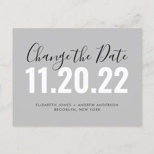Minimalistische Änderung des Datums Hochzeitaufsch Ankündigungspostkarte