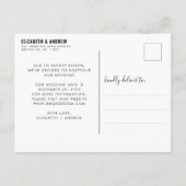 Minimalistische Änderung des Datums Hochzeitaufsch Ankündigungspostkarte (Rückseite)