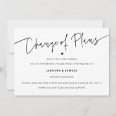Minimalistische Änderung von Hochzeitplänen Einladung (Vorderseite)