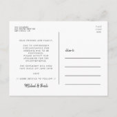 Minimalistische Änderung von Plänen Hochzeitsaufsc Postkarte (Rückseite)