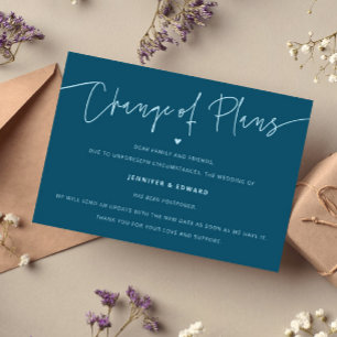 Minimalistische Änderungspläne Hochzeitsupdate Aqu Einladung