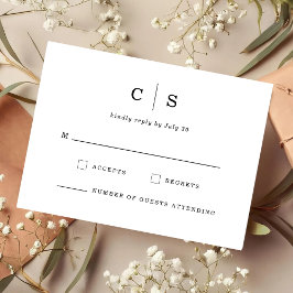 Minimalistische anfängliche Monogramm-Hochzeits-RS Save The Date