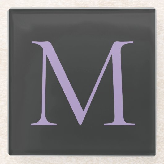 Minimalistische Anfangsbuchstaben Monogram modern Glasuntersetzer (Vorderseite)