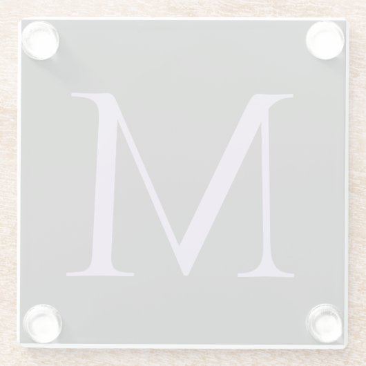 Minimalistische Anfangsbuchstaben Monogram modern Glasuntersetzer (Rückseite)