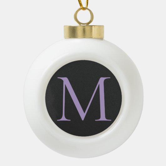 Minimalistische Anfangsbuchstaben Monogram modern Keramik Kugel-Ornament (Vorderseite)