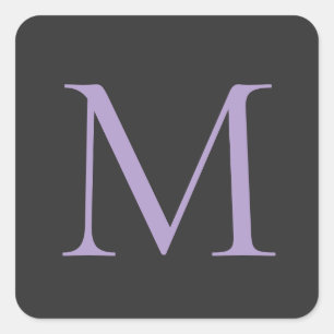 Minimalistische Anfangsbuchstaben Monogram modern Quadratischer Aufkleber