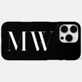 Minimalistische Anfangsmonogramm Schwarz/Weiß Case-Mate iPhone Hülle (Rückseite (Horizontal))