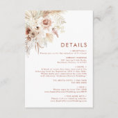 Minimalistische Angaben zu Boho Pampas Gras Begleitkarte (Vorderseite)