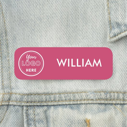 Minimalistische Angestellte für , rosa Firmenlogos Namensschild