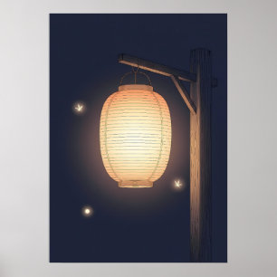Minimalistische Anime-Laternen-Wandkunst Poster