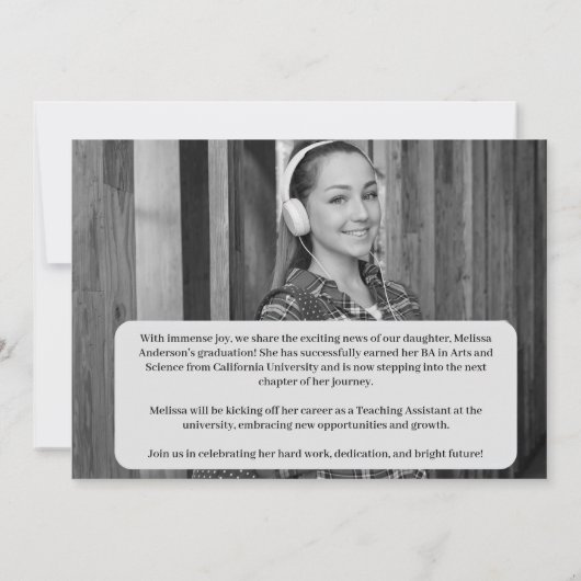 Minimalistische Ankündigung 2-Foto-Abschluss (Rückseite)