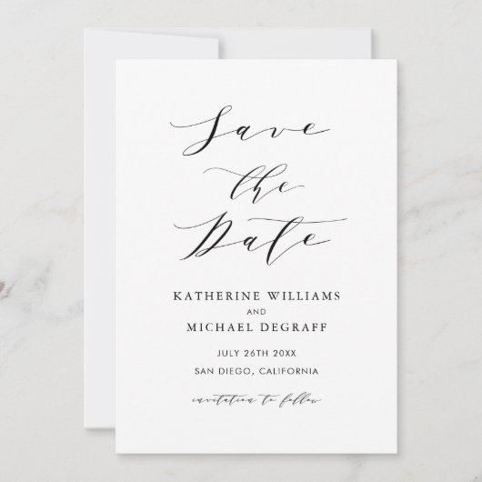 Minimalistische Ankündigung Datum freihalten (Vorderseite)