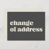 Minimalistische Ankündigung einer Änderung der Adr Postkarte (Vorne/Hinten)