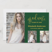 Minimalistische Ankündigung von 3 Fotos Abschluss (Vorderseite)