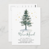 Minimalistische Ankündigung von Pine Tree Postkarte (Vorne/Hinten)