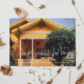 Minimalistische Ankündigung zur Bewegung des Fotos Postkarte