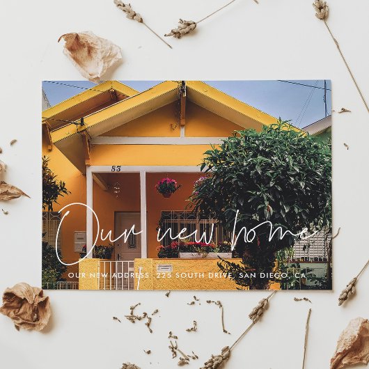 Minimalistische Ankündigung zur Bewegung des Fotos Postkarte