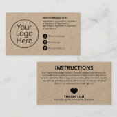 Minimalistische Anleitungen zu Inhaltsstoffen Visitenkarte (Vorne/Hinten)