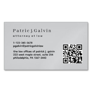 Minimalistische Anwaltskarte mit QR-Code Magnetische Visitenkarte