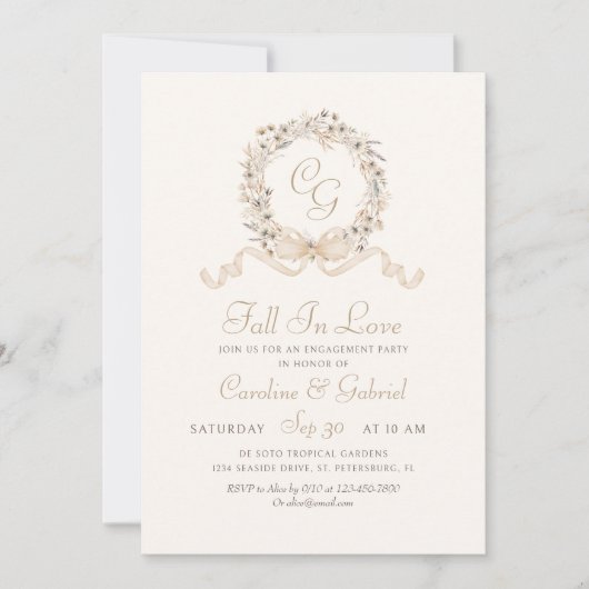 Minimalistische Anwenderpartei für die Autumn Mono Einladung (Vorderseite)